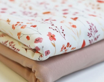 Jersey pink spring flower cotton jersey from 0.5 m