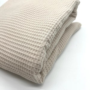 Waffle pique fabric, natural beige, from 0.25 m