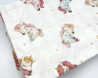 Cotton fabric premium sleeping unicorn fabric from 0.5 m