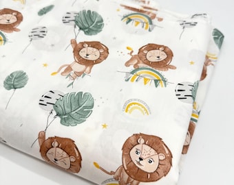 Remnant 0.3 m cotton fabric lion fabric cotton 160 cm wide