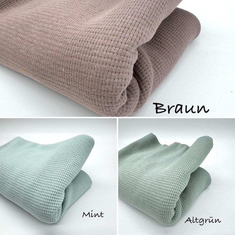 Waffle knit jersey knit fabric waffle knit various colors from 0.5 m image 4