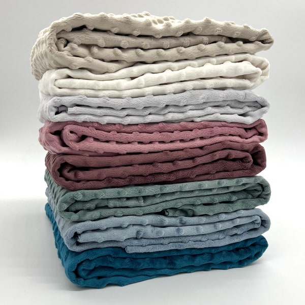 Minky Fleece Stoff Minky Fleece Stoff Kuschelfleece Stoff mit Noppen in verschiedenen Farben ab 0,5m