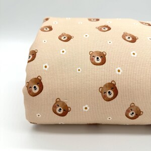 Rib knit jersey bear fabric rib knit jersey from 0.5 m