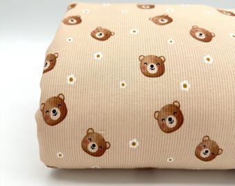 Rib knit jersey bear fabric rib knit jersey from 0.5 m
