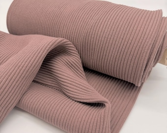 Chunky knit cuffs in old mauve from 0.25 m