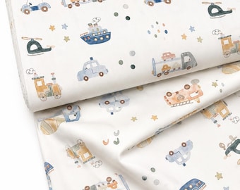 Cotton fabric, colorful vehicle world, cotton fabric, from 0.5 m