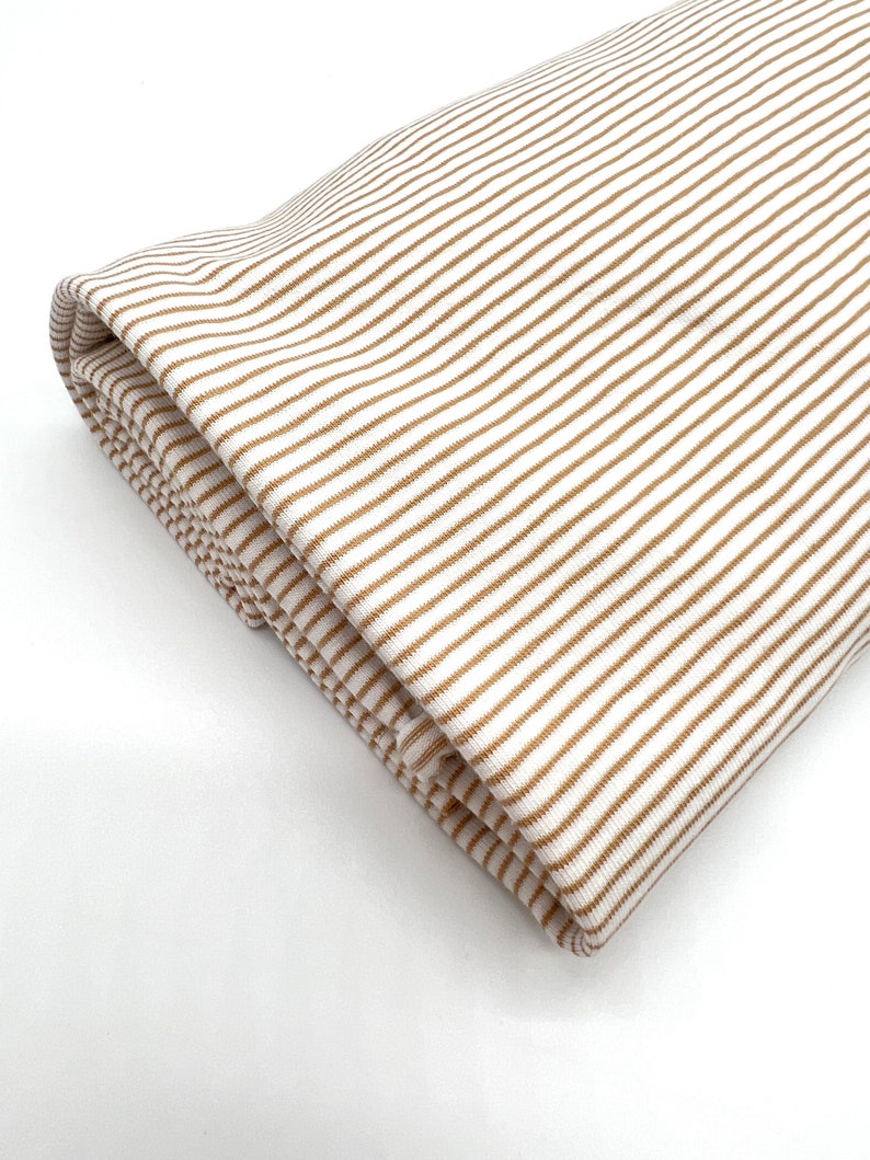 Jersey Stripes und Dots Baumwolljersey in verschiedenen Farben ab 0,5m Stripes Kamel