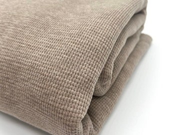 Tejido de punto gofre tejido de punto gofre jersey beige oscuro moteado de 0,5 m