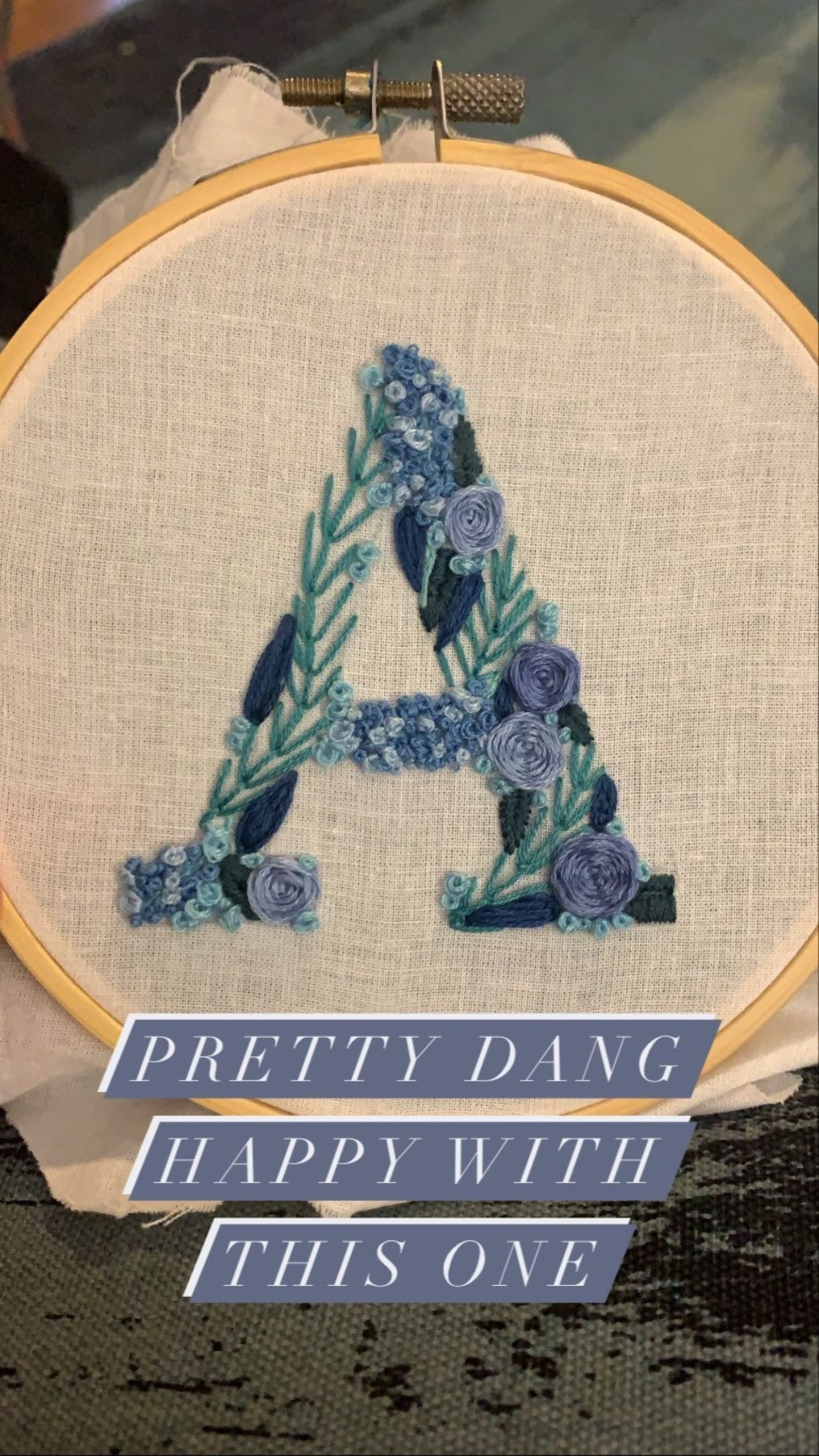 Floral initial embroidery  etsy