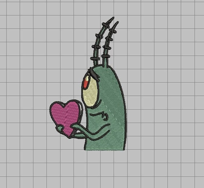 Plankton Hearts Embroidery PES File Instant Download Etsy