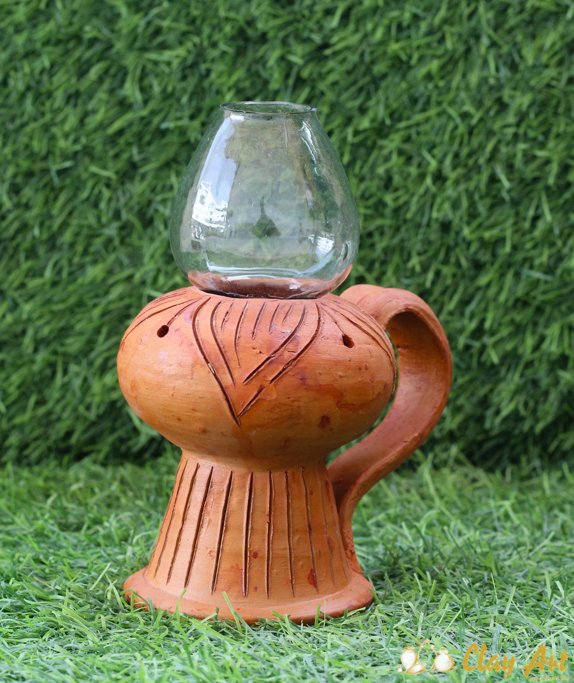 Terracotta Oil Lamp Handmade Clay Oil Lamp Organic & Natural Etsy