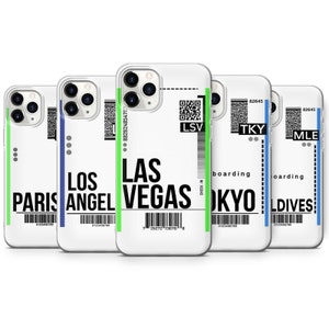 Étui pour téléphone billet d'avion pour iPhone 16 Pro Max, 15 Plus, 14, 13, 12, 11, XS et Samsung S25, S24, A56, A55, Pixel 9 Pro, 8