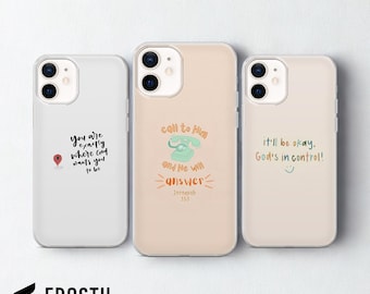 Bible Verses Phone Case Inspirational God Quotes for iPhone 17 Pro Max, 16e, 15, 14, 13 & Samsung S26 Ultra, S25 FE, A57, A56, Pixel 10, 9A