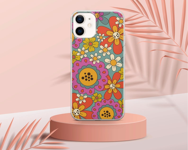 Retro Groovy Phone Case Floral Hippie Cover fit for iPhone 15 Pro Max, 14 Plus, 13, 12, 11, XR & Samsung S24, S23, A54, A53, Pixel 8 Pro, 7 image 3