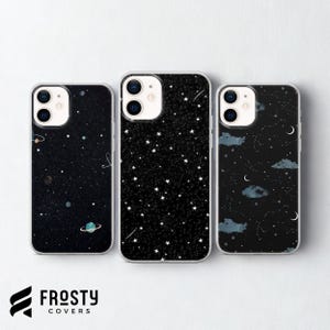 Planet Phone Case, Moon Space Star Cover voor iPhone 17 Pro Max, 16e, 15, 14, 13 en Samsung S26 Ultra, S25 FE, A57, A56, Pixel 10, 9A