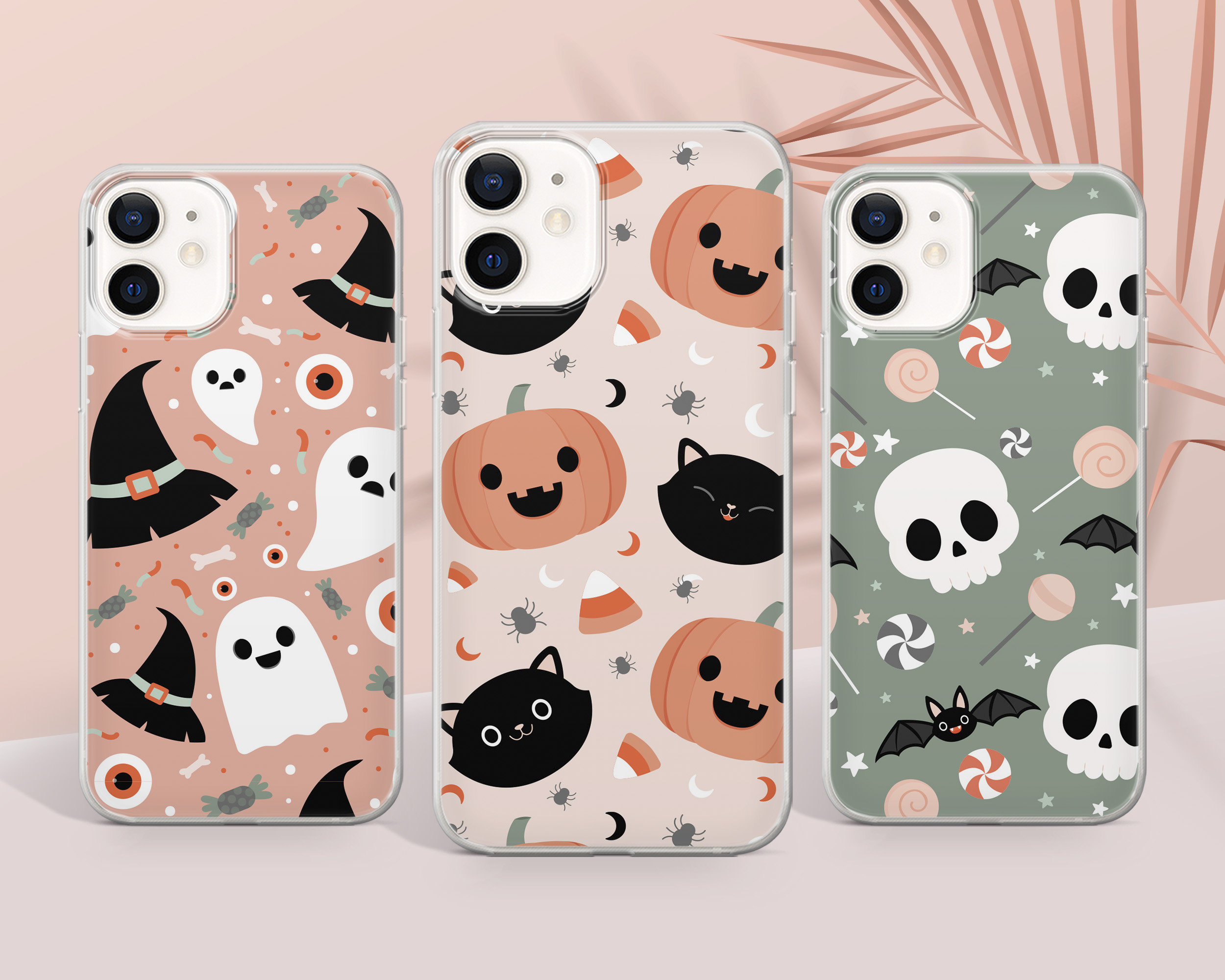  Funda para iPhone 12 Pro Max Halloween Spooky Ghost diseño  doble capa : Celulares y Accesorios