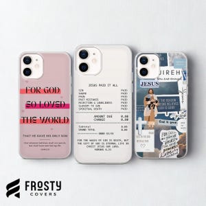 Etui na telefon z wersetami biblijnymi i motywem grzechu Jezusa do iPhone'a 17 Pro Max, 16e, 15, 14, 13 i Samsunga S26 Ultra, S25 FE, A57, A56, Pixela 10, 9A