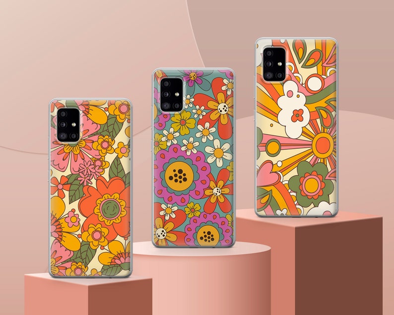 Retro Groovy Phone Case Floral Hippie Cover fit for iPhone 15 Pro Max, 14 Plus, 13, 12, 11, XR & Samsung S24, S23, A54, A53, Pixel 8 Pro, 7 image 8