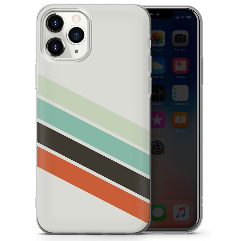 Retro Stripes Phone Case Aesthetic vintage Cover adapté pour iPhone 15 Pro Max, 14 Plus, 13, 12, 11, XR et Samsung S24, S23, A54, A53, Pixel 8 image 3