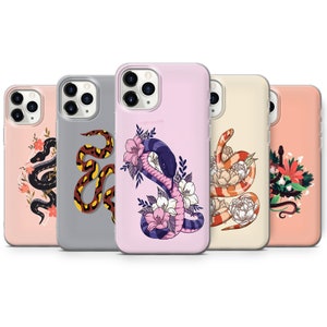 Snake Phone Case Pastel Cover fit for iPhone 15 Pro Max, 14 Plus, 13, 12, 11, XR & Samsung S24, S23, A54, A53, Pixel 8 Pro, 7