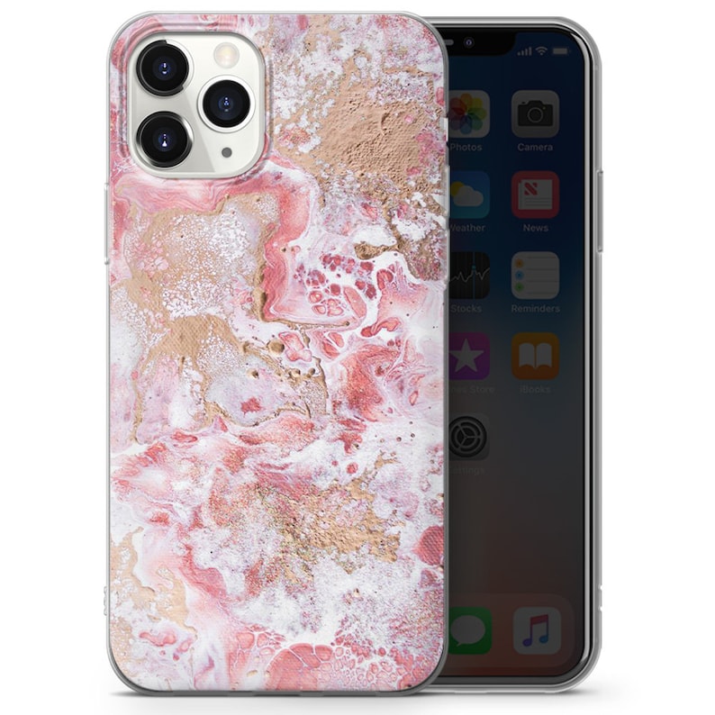 Marble Phone Case With Gold Cover fit for iPhone 15 Pro Max, 14 Plus, 13, 12, 11, XR & Samsung S24, S23, A54, A53, Pixel 8 Pro, 7 image 4