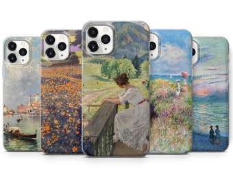 Peinture Phone Case Famous Art Cover adapté pour iPhone 15 Pro Max, 14 Plus, 13, 12, 11, XR et Samsung S24, S23, A54, A53, Pixel 8 Pro, 7