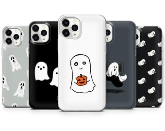 Halloween Phone Case Ghost Pumpkin Cover fit for iPhone 15 Pro Max, 14 Plus, 13, 12, 11, XR & Samsung S24, S23, A54, A53, Pixel 8 Pro, 7