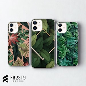Tropical Leaves Phone Case, Jungle Leaf Cover for iPhone 17 Pro Max, 16e, 15, 14, 13 & Samsung S26 Ultra, S25 FE, A57, A56, Pixel 10, 9A