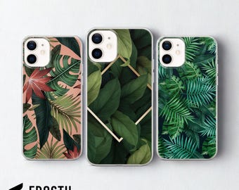 Tropical Leaves Phone Case, Jungle Leaf Cover for iPhone 17 Pro Max, 16e, 15, 14, 13 & Samsung S26 Ultra, S25 FE, A57, A56, Pixel 10, 9A