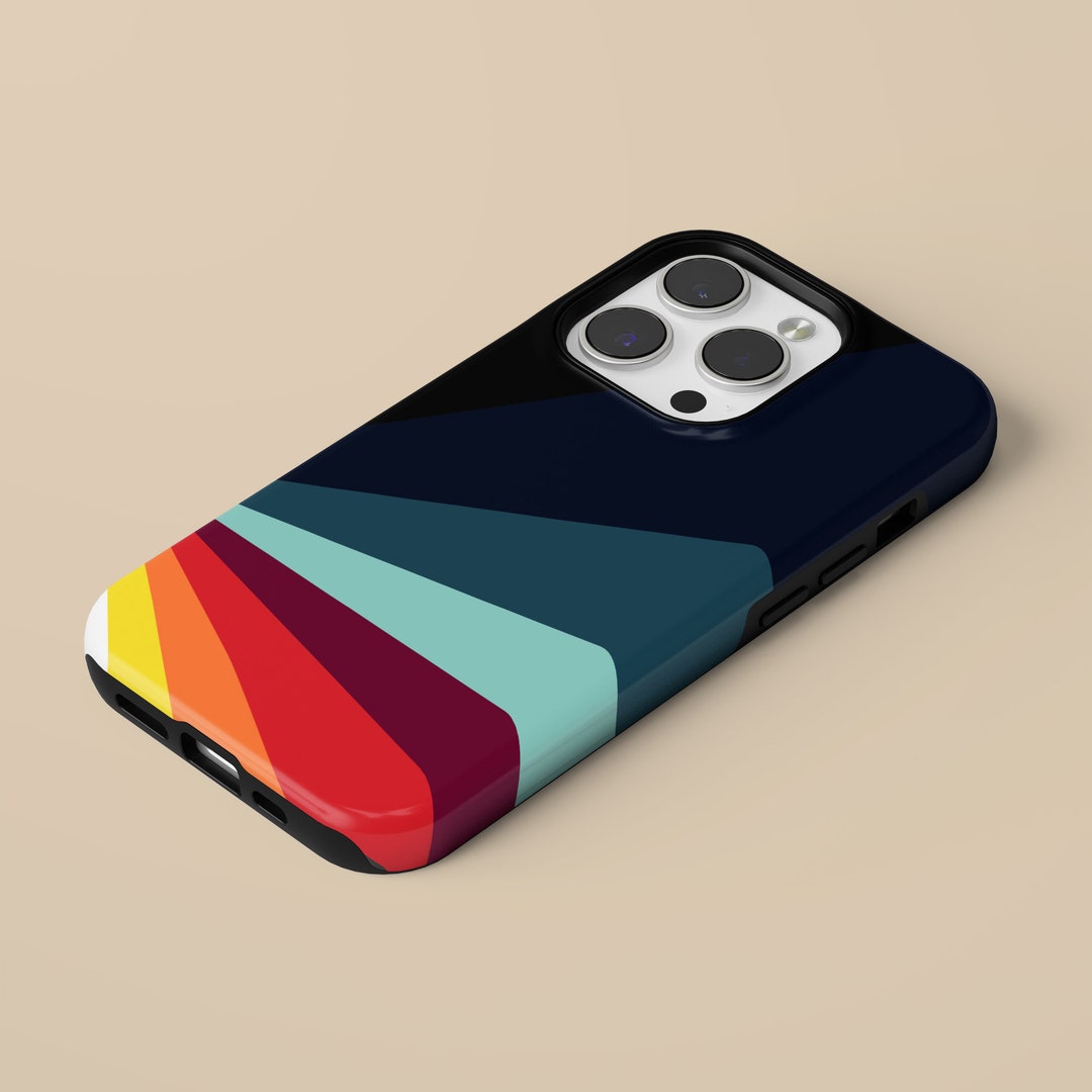 Retro Stripes Phone Case 70s Style Cover for iPhone 16 Pro