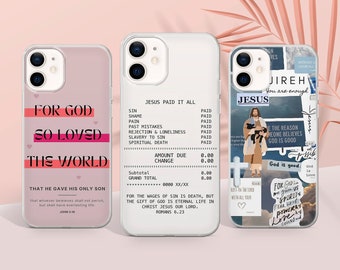 Bible Verses Phone Case Jesus Sin Cover fit for iPhone 15 Pro Max, 14 Plus, 13, 12, 11, XR & Samsung S24, S23, A54, A53, Pixel 8 Pro, 7