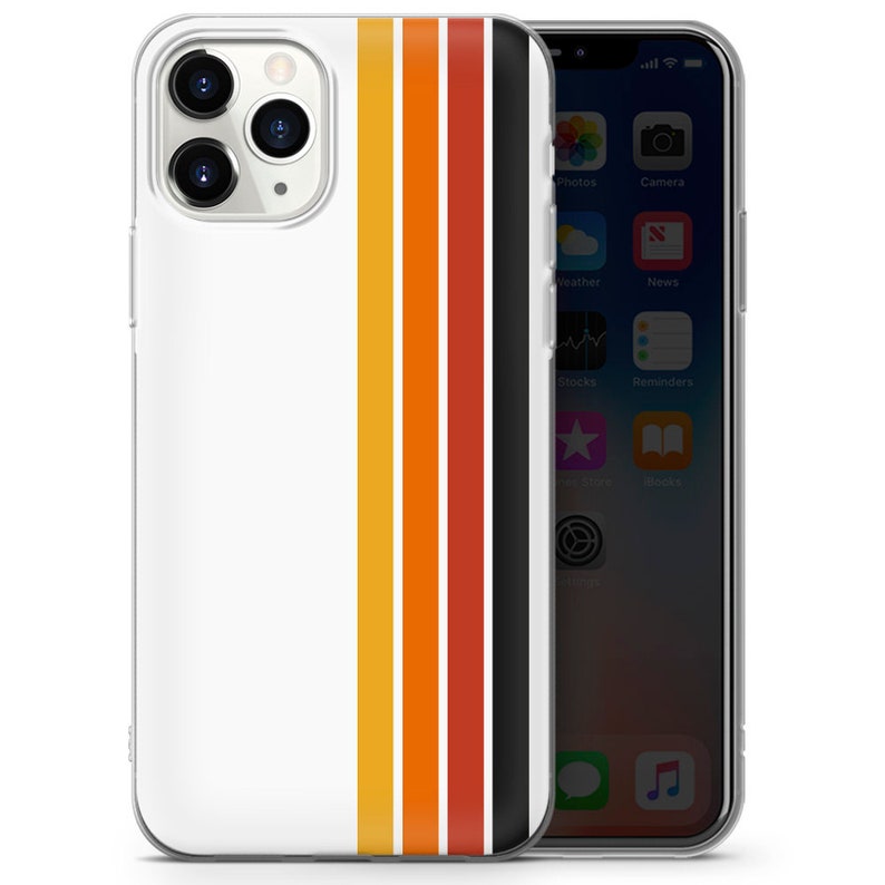 Retro Stripes Phone Case Aesthetic vintage Cover adapté pour iPhone 15 Pro Max, 14 Plus, 13, 12, 11, XR et Samsung S24, S23, A54, A53, Pixel 8 4