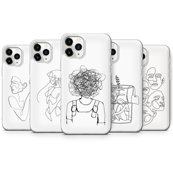Buy One Line Art Phone Case Aesthetic Drawing Cover Fit for iPhone 15 Pro  Max, 14 Plus, 13, 12, 11, XR & Samsung S23, S22, A54, A53, Pixel 8, 7  Online in India 