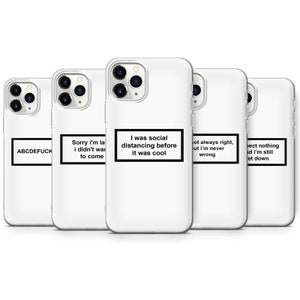 Custodia per telefono con citazione estetica, custodia minimalista per iPhone 16 Pro Max, 15 Plus, 14, 13, 12, 11, XS e Samsung S25, S24, A56, A55, Pixel 9 Pro, 8