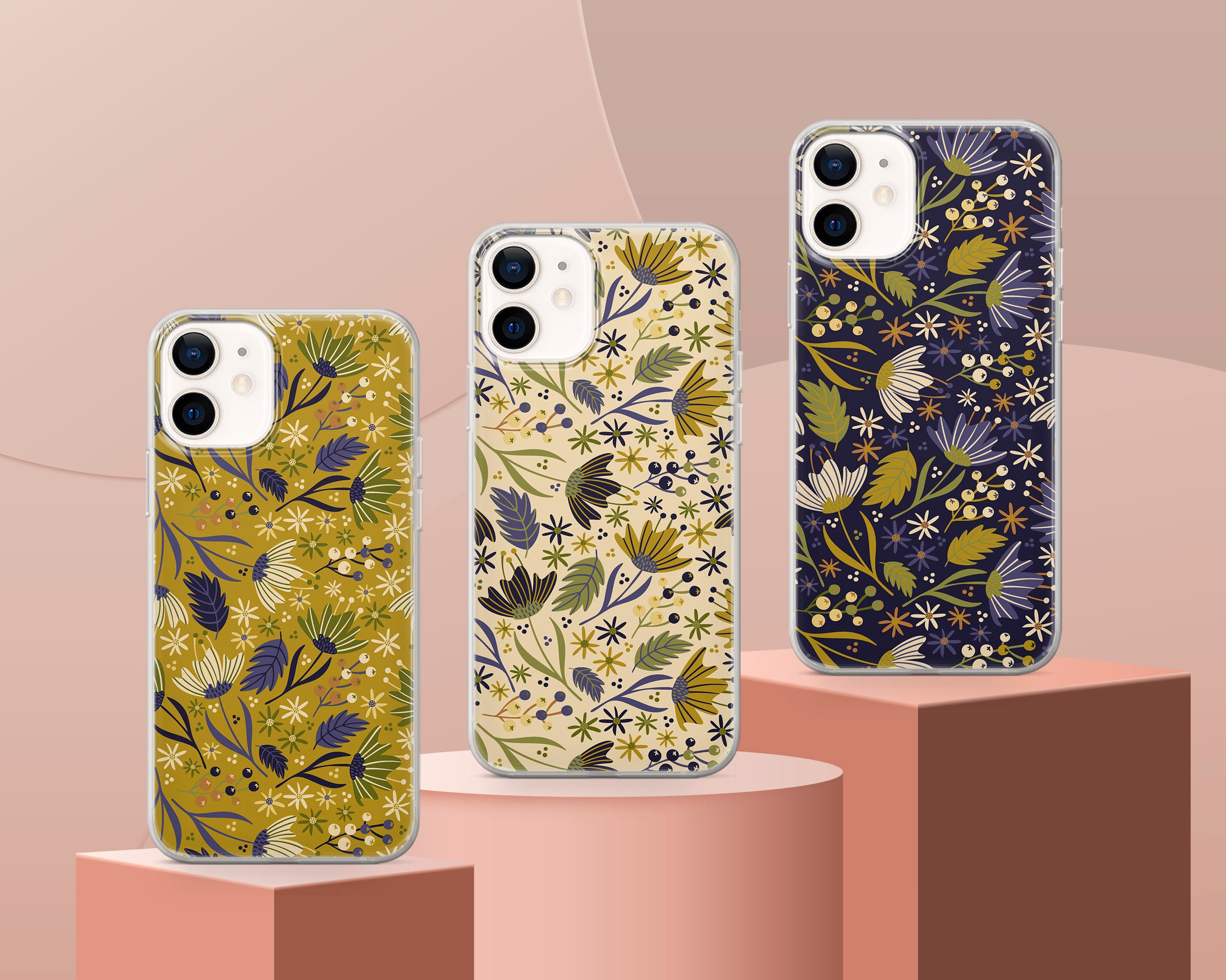 Retro Flowers Phone Case Floral Cover Fit for Iphone 13 Pro Etsy