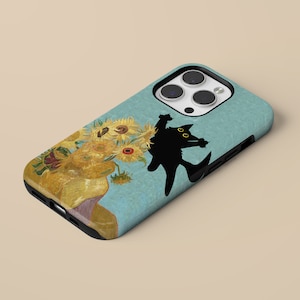 Custodia per telefono Vincent Van Gogh Cat TOUGH Cover per iPhone 16 Pro Max, 15 Plus, 14, 13, 12, 11, XS e Samsung S25, S24, A56, A55, Pixel 9 Pro, 8
