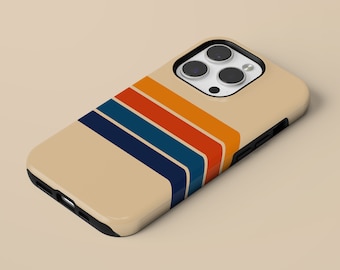 Retro Stripes telefoonhoesje esthetische cover geschikt voor iPhone 15 Pro Max, 14 Plus, 13, 12, 11, XR en Samsung S24, S23, A54, A53, Pixel 8 Pro, 7