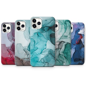 Marmor Handy Hülle Rot Grün Blau Rosa Hülle für iPhone 16 Pro Max, 15 Plus, 14, 13, 12, 11, XS & Samsung S25, S24, A56, A55, Pixel 9 Pro, 8