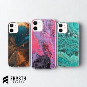 Marmor Handyhülle, Aesthetic Watercolor Cover für iPhone 17 Pro Max, 16e, 15, 14, 13 & Samsung S26 Ultra, S25 FE, A57, A56, Pixel 10, 9A