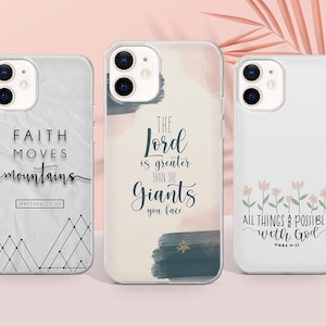 Bibel Vers Handyhülle Biblische Abdeckung für iPhone 16 Pro Max, 15 Plus, 14, 13, 12, 11, XS & Samsung S25, S24, A56, A55, Pixel 9 Pro, 8