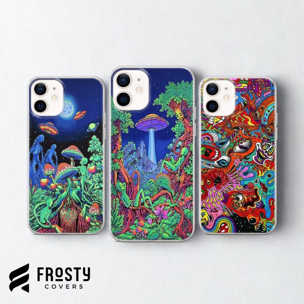 Psychedelic Trippy Phone Case Colours Coverfor iPhone 17 Pro Max, 16e, 15, 14, 13 & Samsung S26 Ultra, S25 FE, A57, A56, Pixel 10, 9A