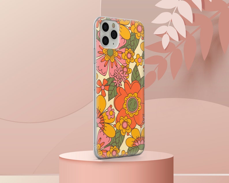Retro Groovy Phone Case Floral Hippie Cover fit for iPhone 15 Pro Max, 14 Plus, 13, 12, 11, XR & Samsung S24, S23, A54, A53, Pixel 8 Pro, 7 image 6