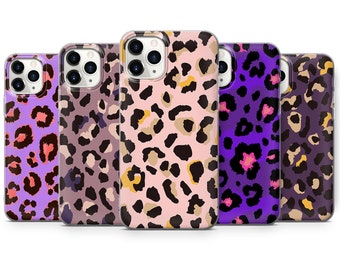 Étui de téléphone imprimé léopard Cheetah Cover adapté pour iPhone 15 Pro Max, 14 Plus, 13, 12, 11, XR et Samsung S24, S23, A54, A53, Pixel 8 Pro, 7