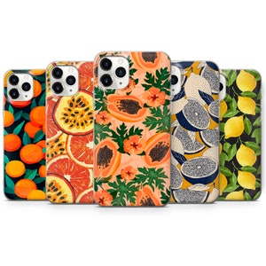Coque Fruits exotiques pour téléphone Art Fruits tropicaux pour iPhone 16 Pro Max, 15 Plus, 14, 13, 12, 11, XS et Samsung S25, S24, A56, A55, Pixel 9 Pro, 8
