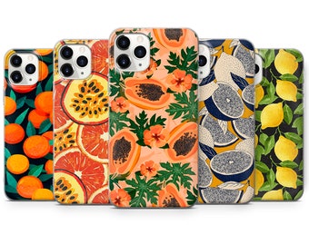Fruits exotiques Phone Art Tropical Fruit Cover adapté pour iPhone 15 Pro Max, 14 Plus, 13, 12, 11, XR et Samsung S24, S23, A54, A53, Pixel 8 Pro, 7