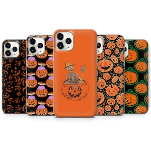 Halloween Phone Case Pumpkin Cover for iPhone 17 Pro Max, 16e, 15, 14, 12 & Samsung S25 Ultra, S24 FE, A56, Pixel 10 XL, 9a, 8