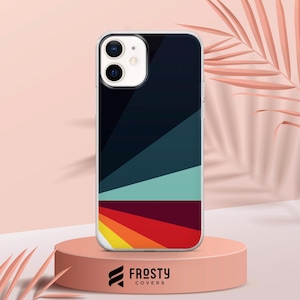 Retro Stripes Handyhülle Ästhetische Vintage Hülle für iPhone 17 Pro Max, 16e, 15, 14, 13 & Samsung S26 Ultra, S25 FE, A57, A56, Pixel 10, 9A, 9A 1