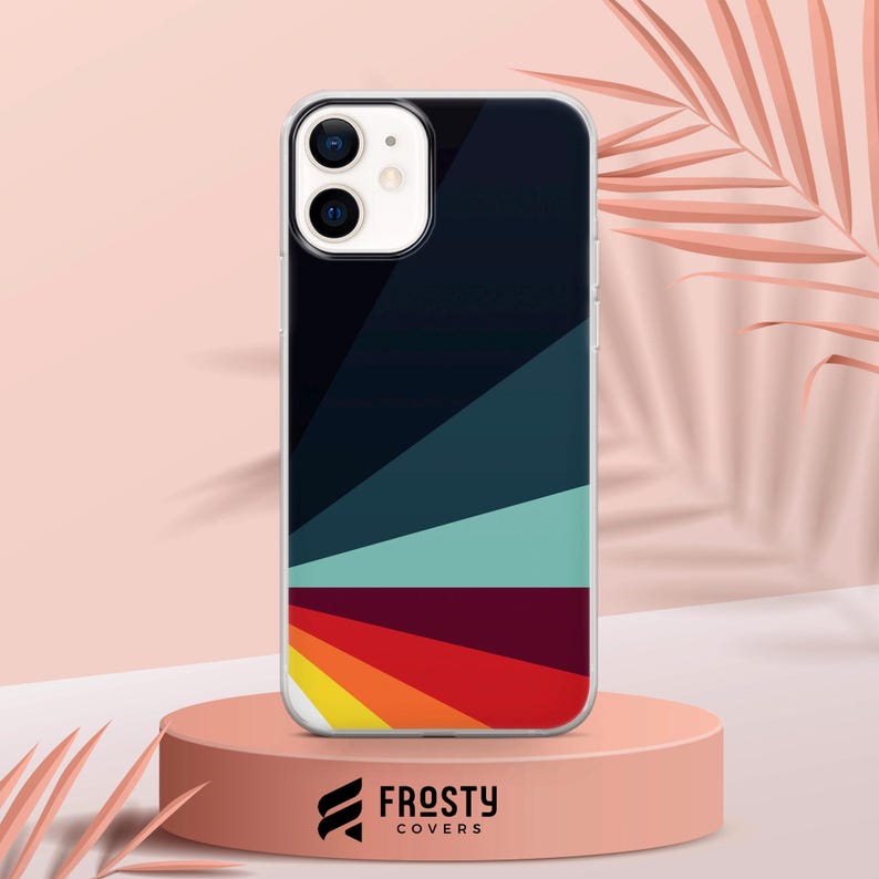 Retro Stripes Handyhülle Ästhetische Vintage Hülle für iPhone 17 Pro Max, 16e, 15, 14, 13 & Samsung S26 Ultra, S25 FE, A57, A56, Pixel 10, 9A, 9A 1