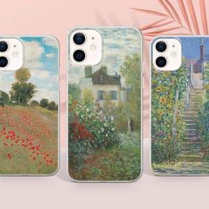 Claude Monet Phone Case Painting Cover fit for iPhone 15 Pro Max, 14 Plus, 13, 12, 11, XR & Samsung S24, S23, A54, A53, Pixel 8 Pro, 7