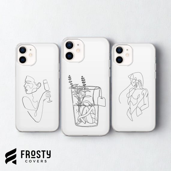One Line Art Phone Case Aesthetic Drawing Cover for iPhone 17 Pro